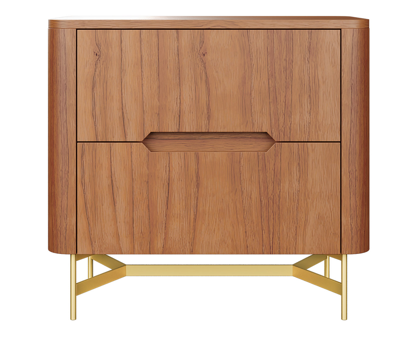 Mesa de Cabeceira Greyz Castanho e Dourado - image 0