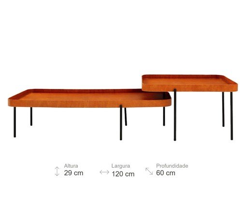 Mesa De Centro Living Castanho image number 4