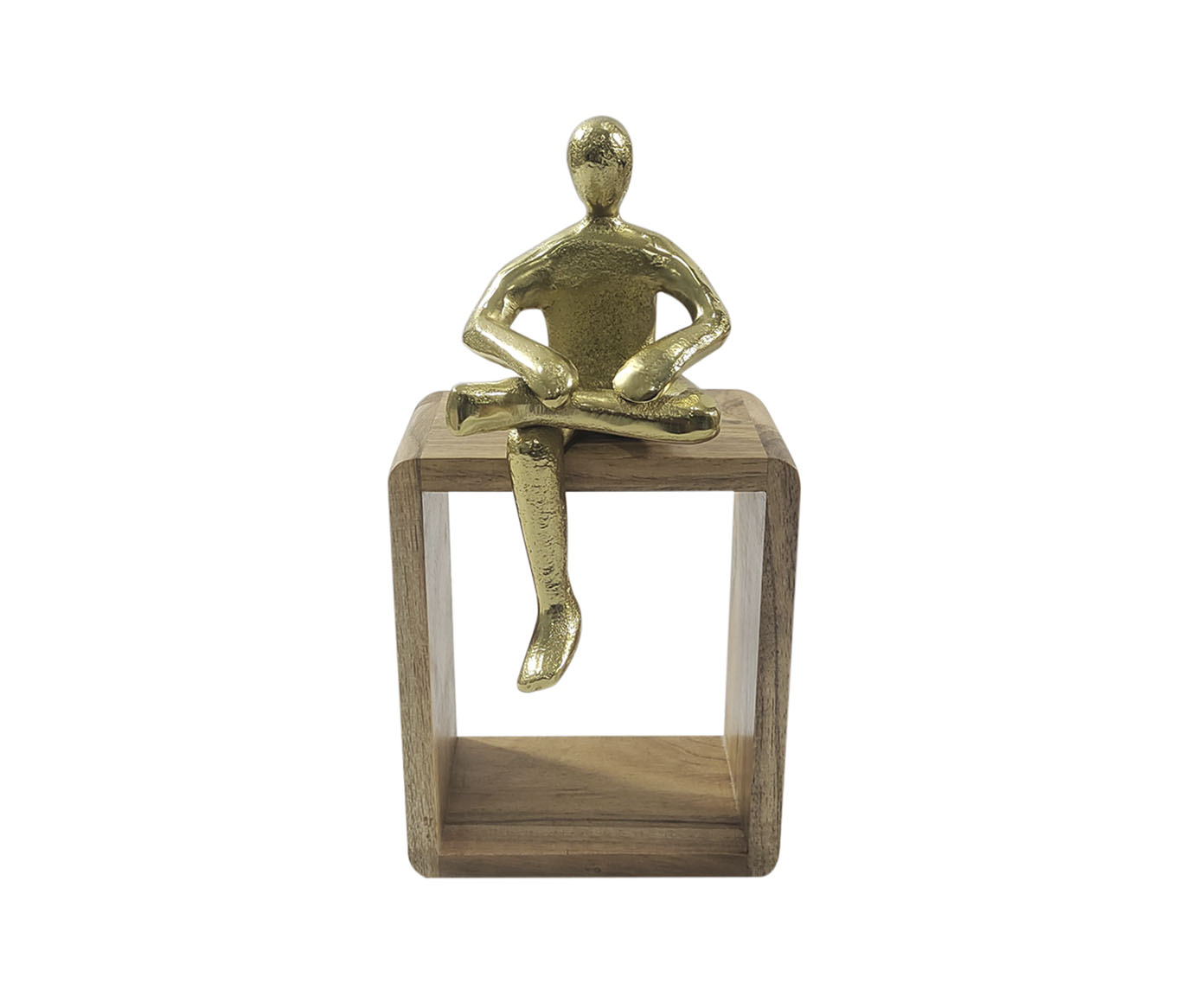 Escultura com Base em Madeira Edna - Dourado - image 0