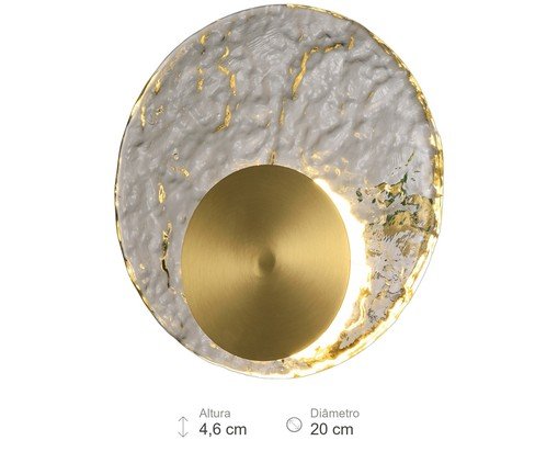 Arandela Borgo Transparente e Dourado image number 6