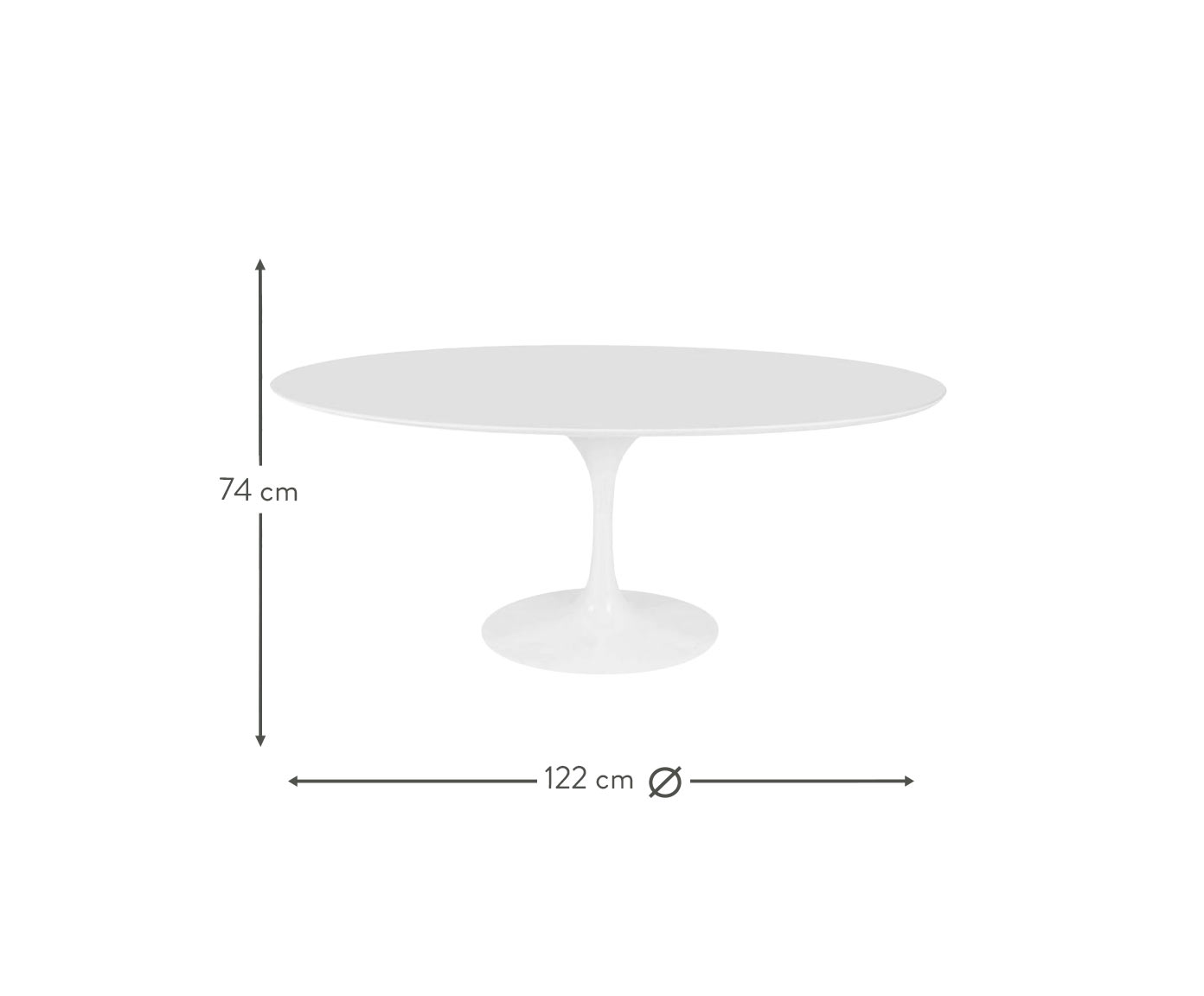 Mesa Saarinen Oval Quartzo com Base Branca image number 4