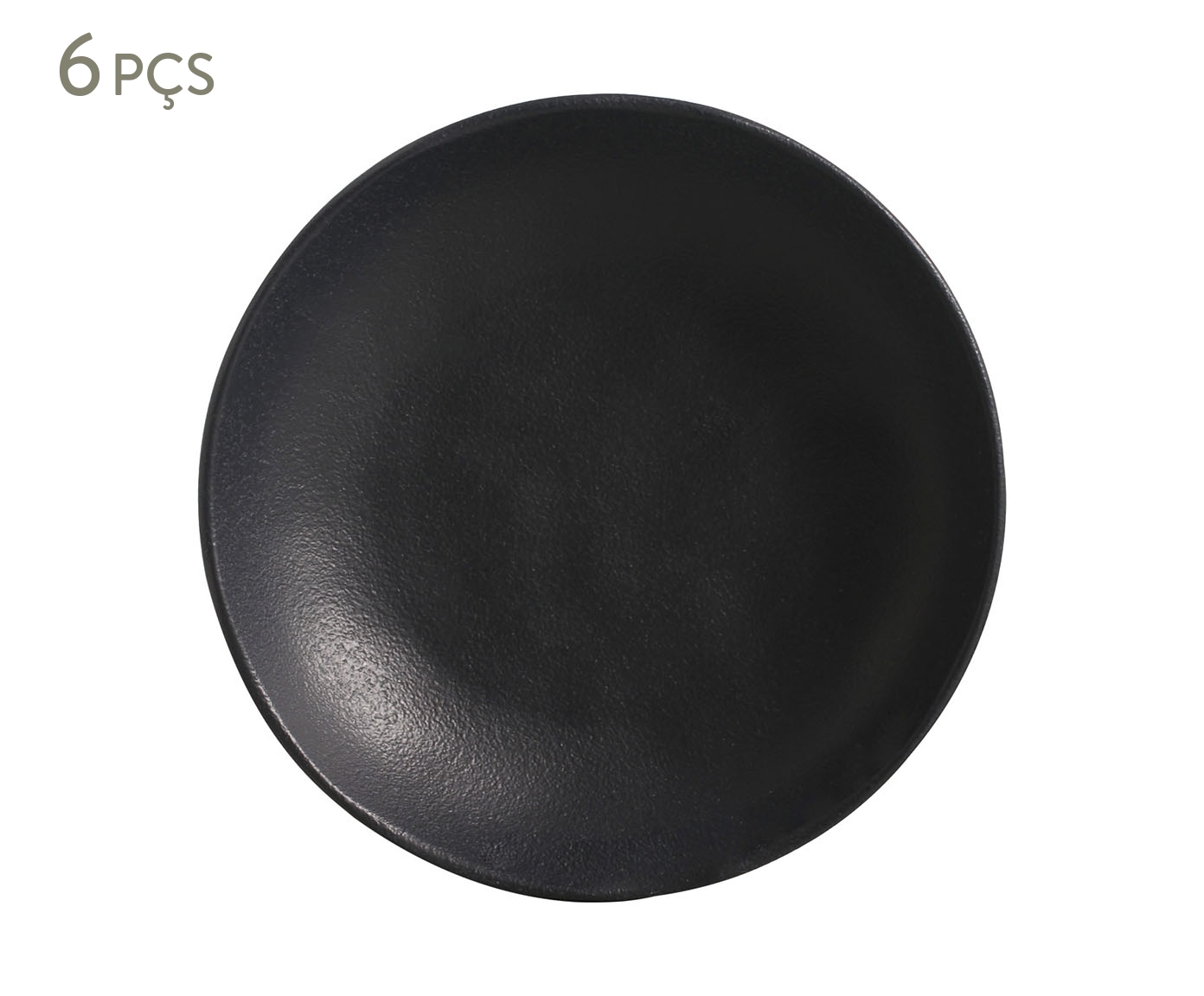 Jogo de Pratos Fundo Bio Matte Preto - 22,5cm - image 0