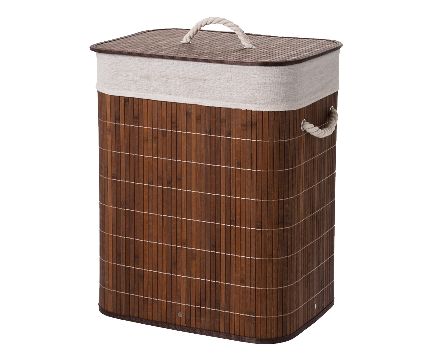 Cesto de Roupa de Bambum Aspen Marrom image number 0