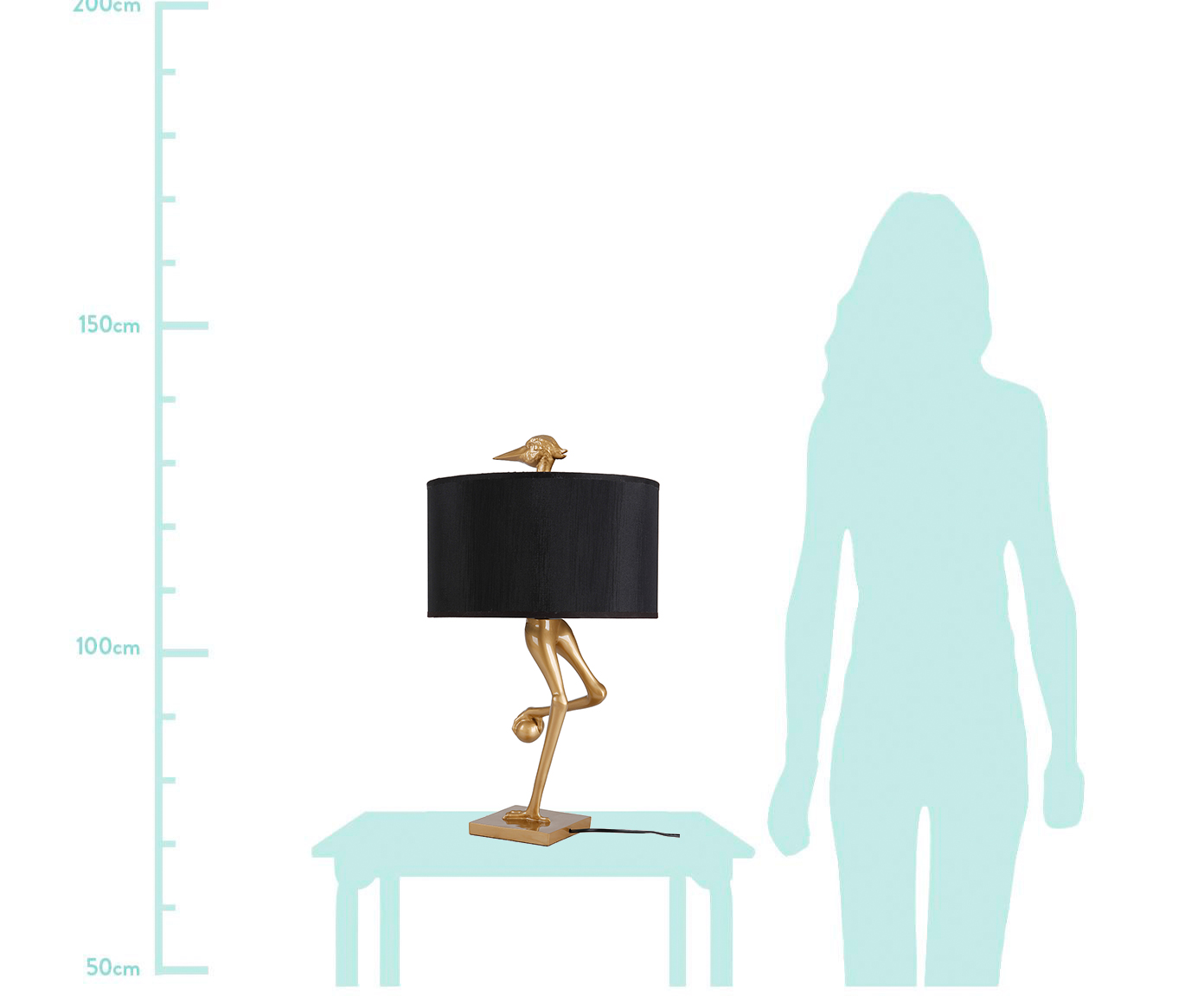 Abajur Gar&ccedil;a Dourado - Bivolt image number 1