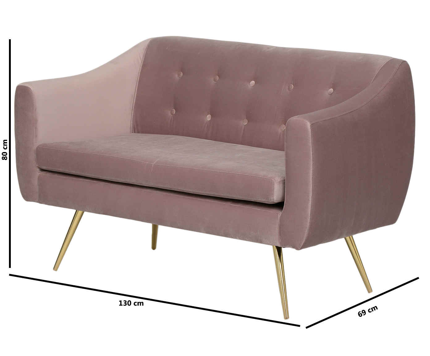 Sof&aacute; em Veludo Mimo - Rosa image number 3