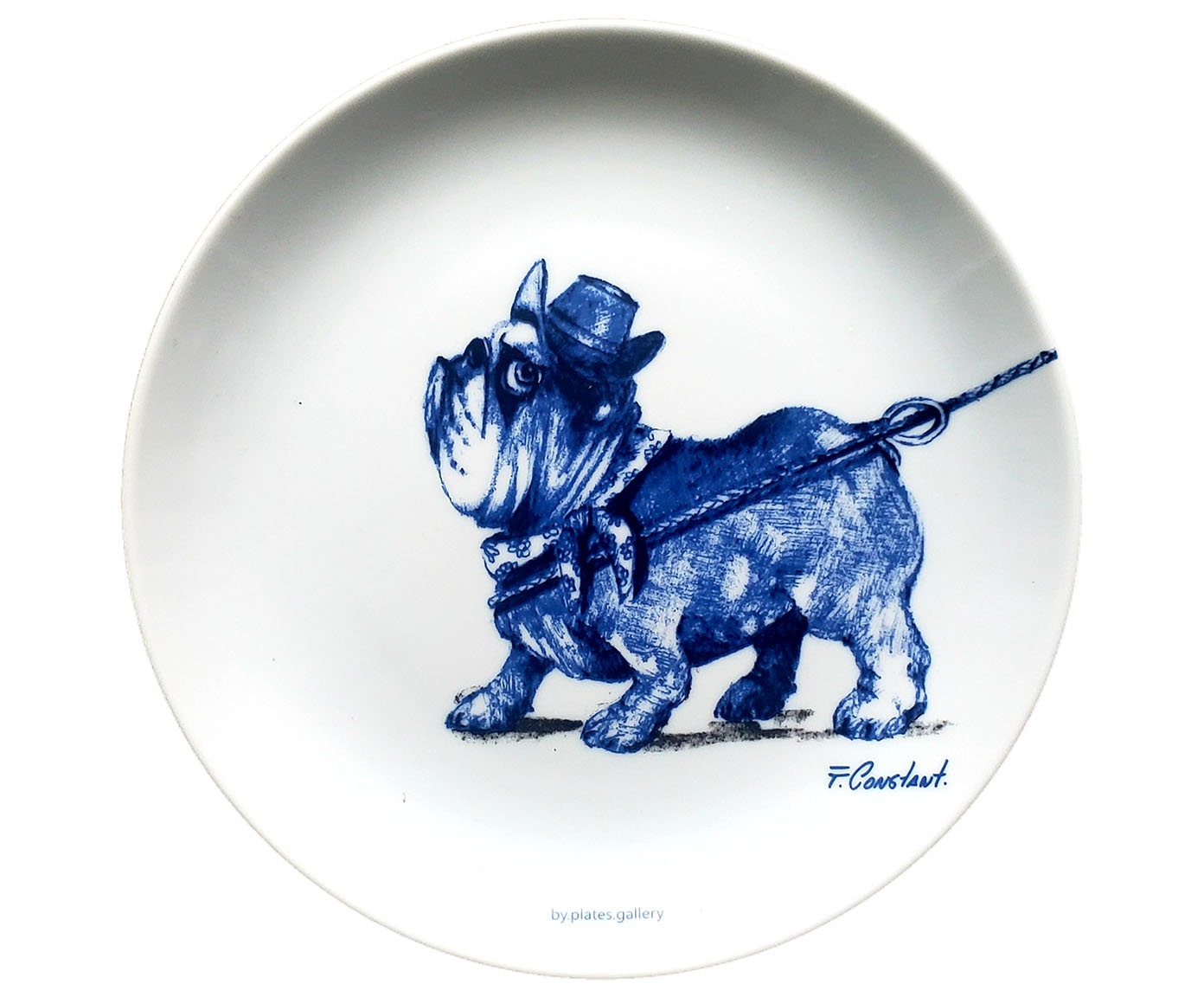 Prato em Porcelana Bulldog Ingl&ecirc;s Felipe Constant - image 0