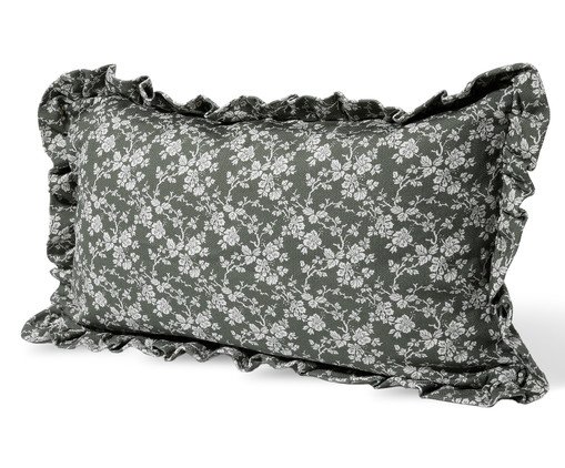 Capa de Almofada Retangular Estampada com Babados Floral Dora Verde image number 2