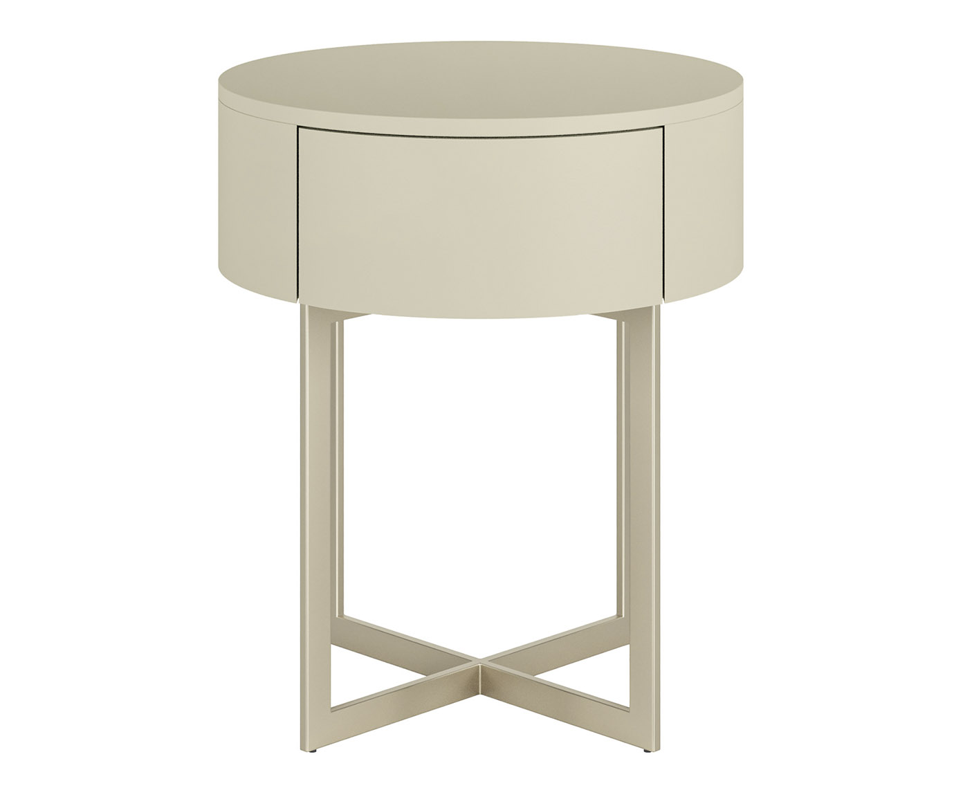 Mesa de Cabeceira Redonda Pecci Frap&ecirc; e Champanhe - image 0