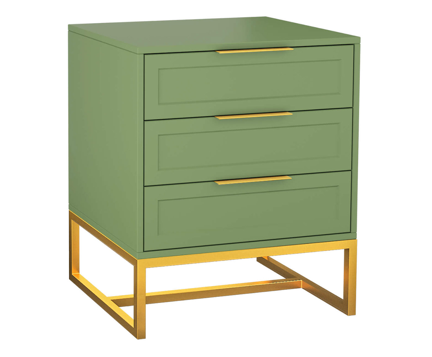 Mesa de Cabeceira Asine Verde Caru&aacute; e Dourado - image 0