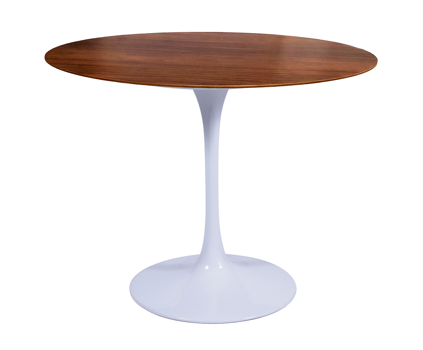 Mesa Saarinen Redonda Imbuia Base Branca image number 2