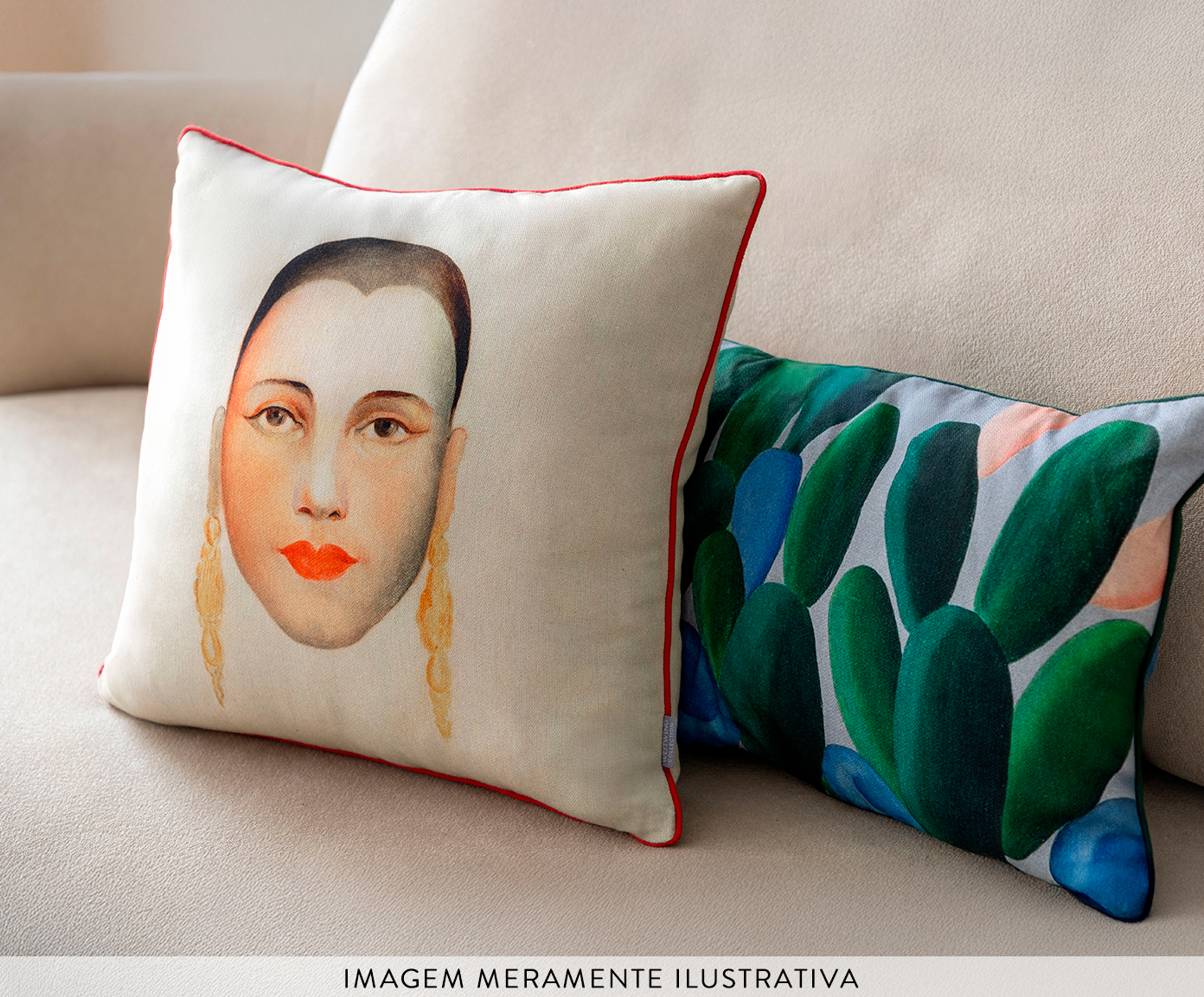 Capa de Almofada Bordada Antropofagia de Tarsila do Amaral Off-White image number 5