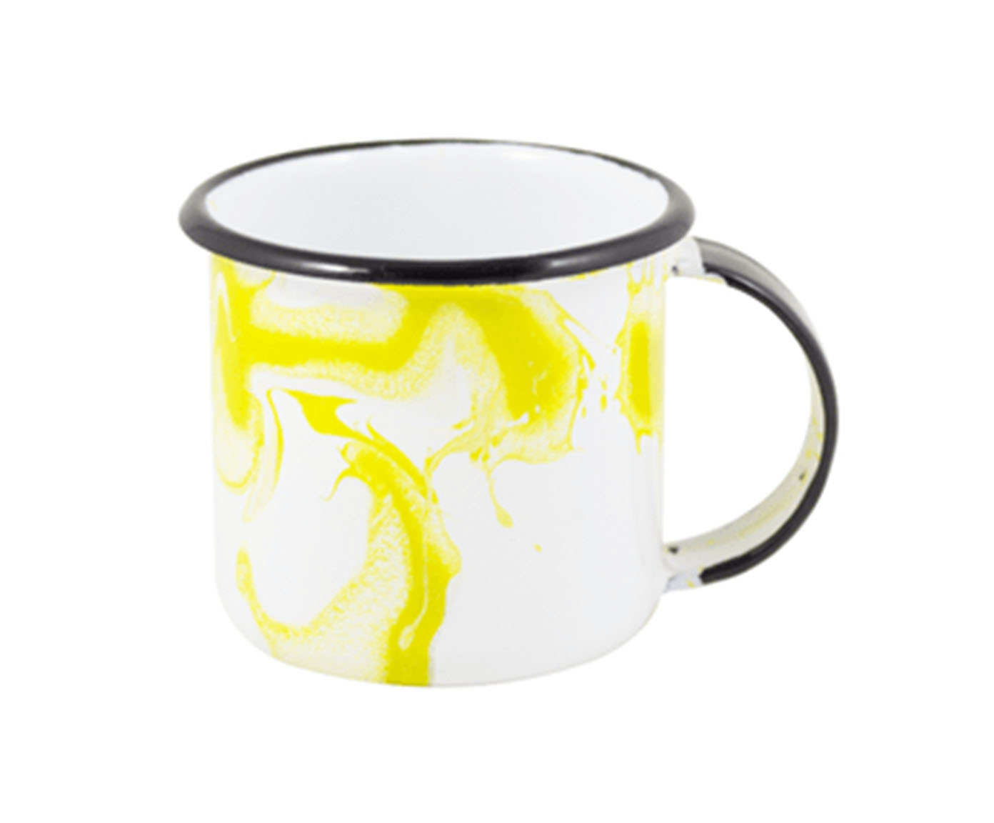 Caneca Esmaltada Marmorizada Amarela image number 0