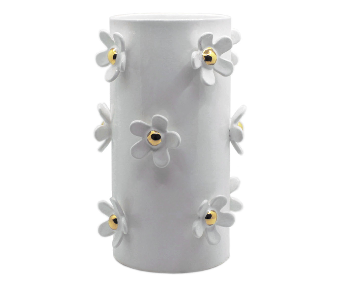 Vaso Dayse Branco com Ouro image number 0