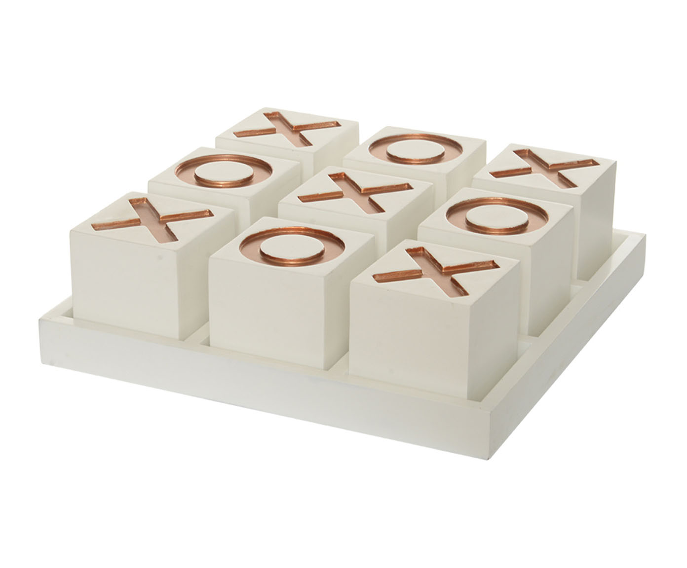 Jogo da Velha Decorativo Branco e Acobreado - image 0