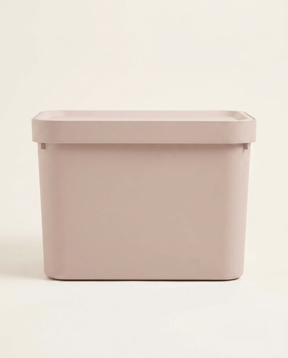 Caixa Organizadora Cube com Tampa Rosa - 36X24,5X27cm - image 0