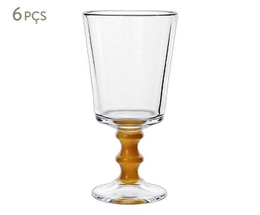 Jogo de Ta&ccedil;as para Vinho Bamboo Amarelo image number 0