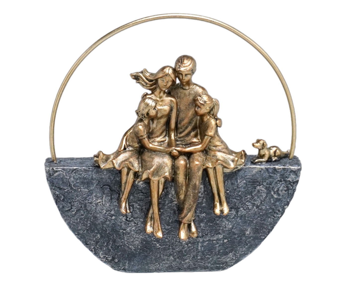 Fam&iacute;lia com Pet Decorativa Famia Cinza e dourado image number 0