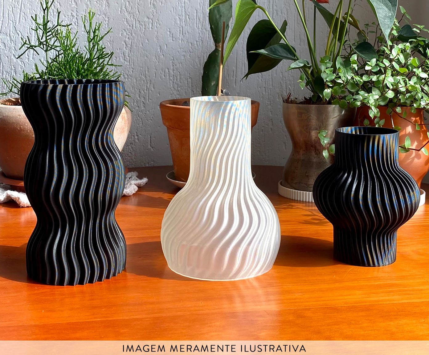 Vaso Onda 3 Preto image number 1