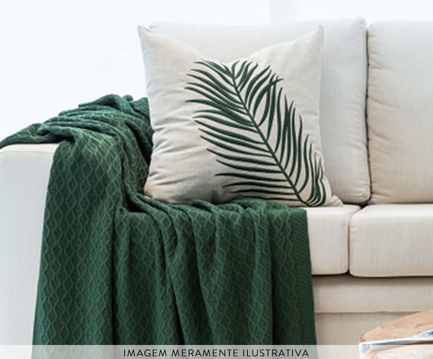 Almofada Eva - Verde e Off White image number 4