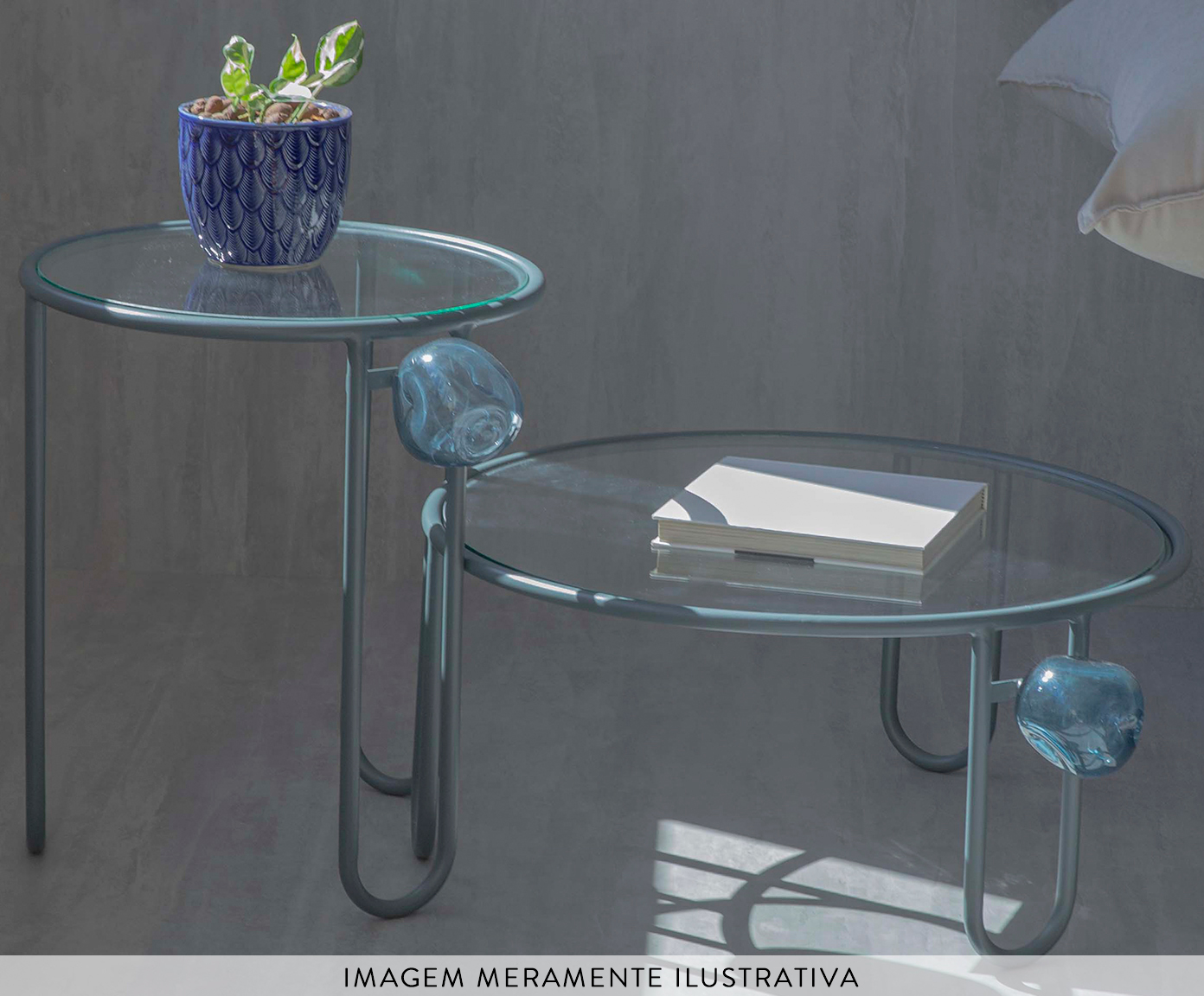 Mesa Lateral Murano Azul image number 2