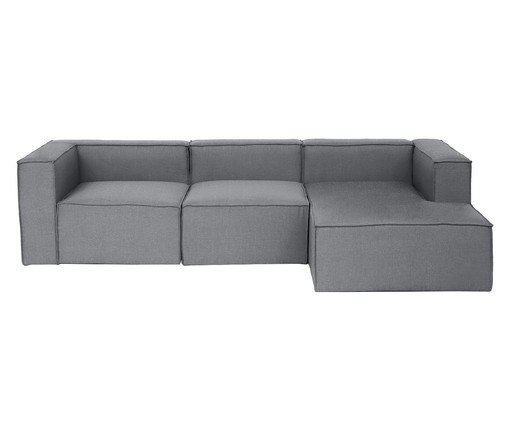 Sof&aacute; 3 M&oacute;dulos Chaise Mensa Cinza Escuro image number 0