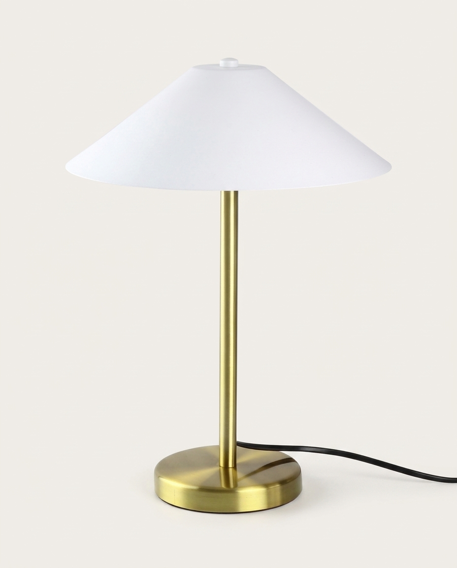 Lumin&aacute;ria de Mesa Maia Dourado Lixado Bivolt - image 0