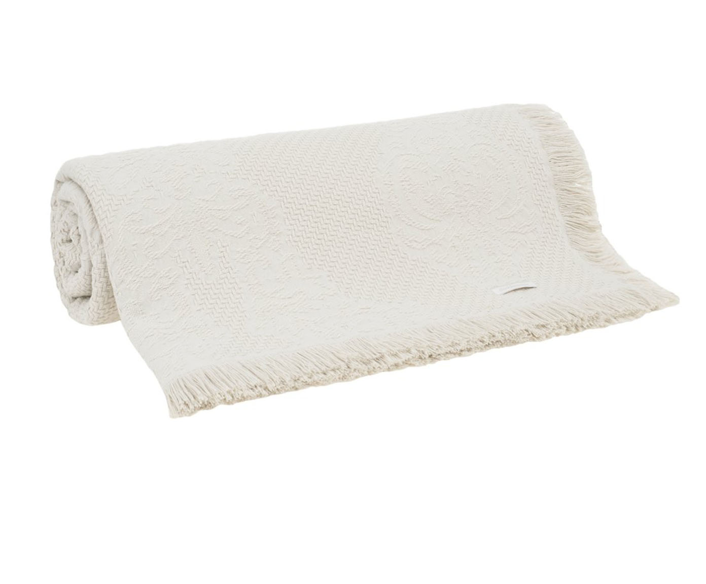 Colcha com Franja Medalh&atilde;o Bege image number 0