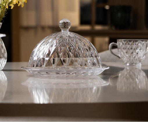 Queijeira em Cristal Diamond Transparente image number 2