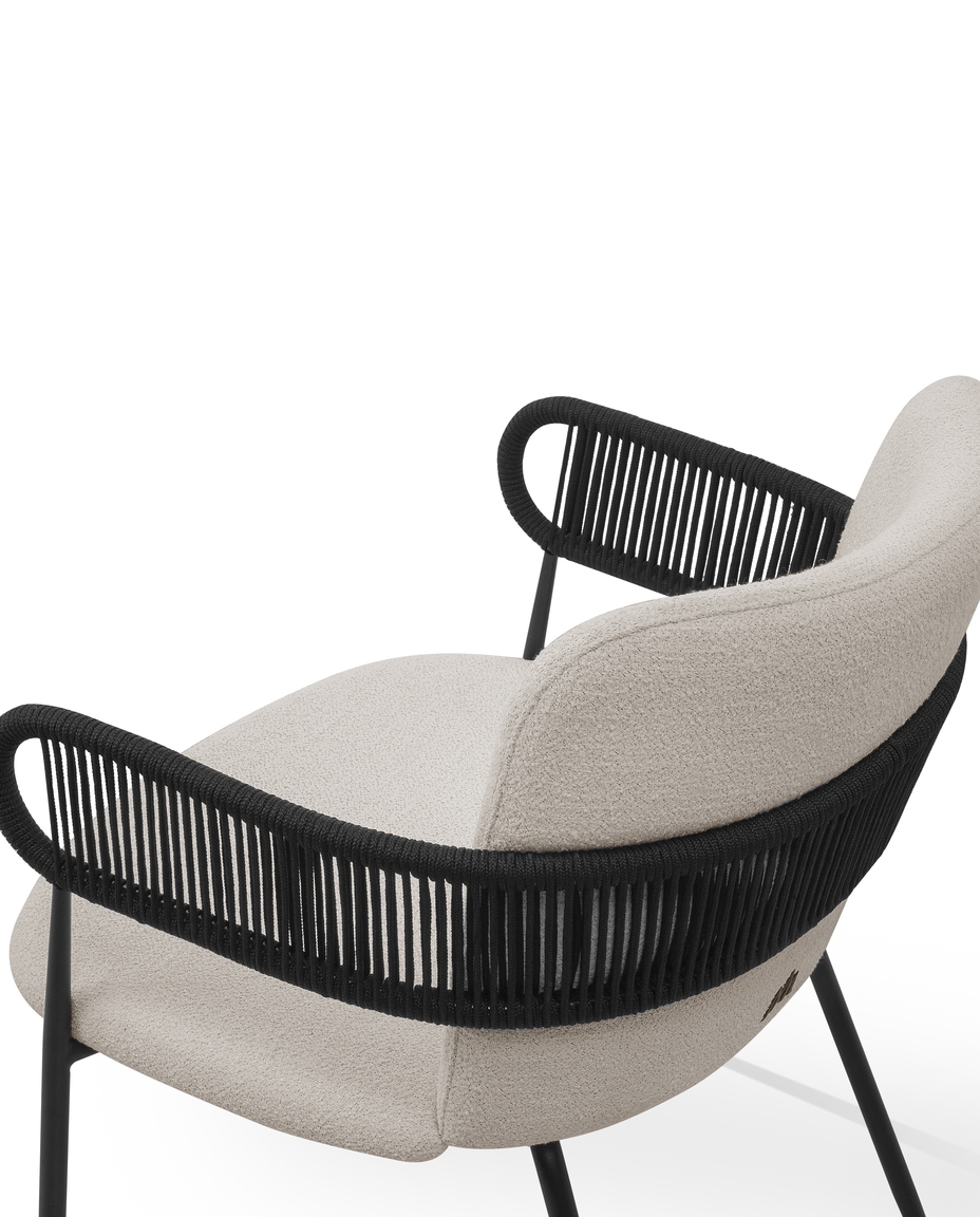 Cadeira Bled Black Boucle Slin Mescla Bege image number 5