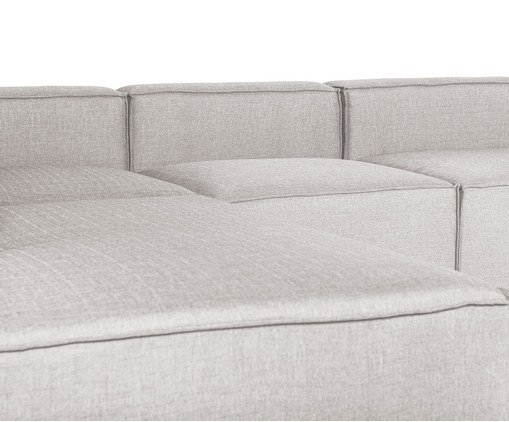 Sof&aacute; 5 M&oacute;dulos Chaise e Encosto Parcial Mensa Cinza Claro image number 4