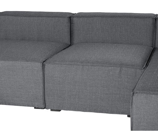 Sof&aacute; 5 M&oacute;dulos Chaise e Encosto Mensa Cinza Escuro image number 5