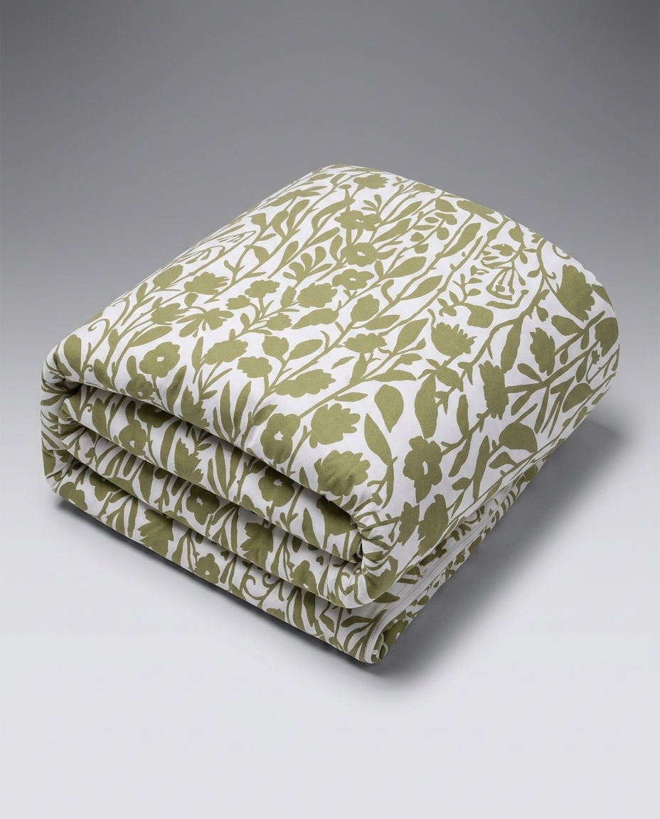 Duvet Floral Artsy Verde Oliveira 200 Fios image number 5
