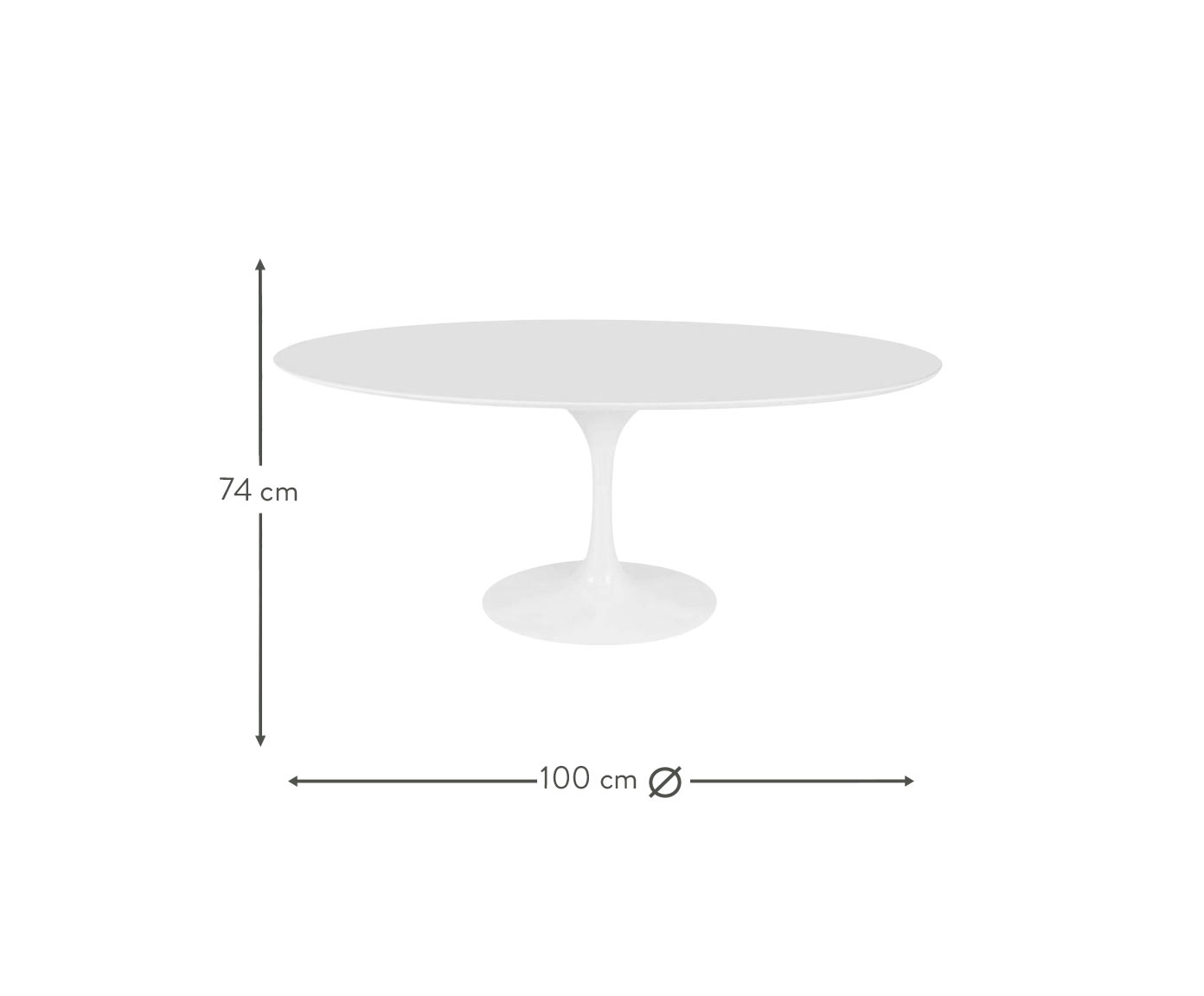 Mesa Saarinen Oval Quartzo com Base Branca image number 3