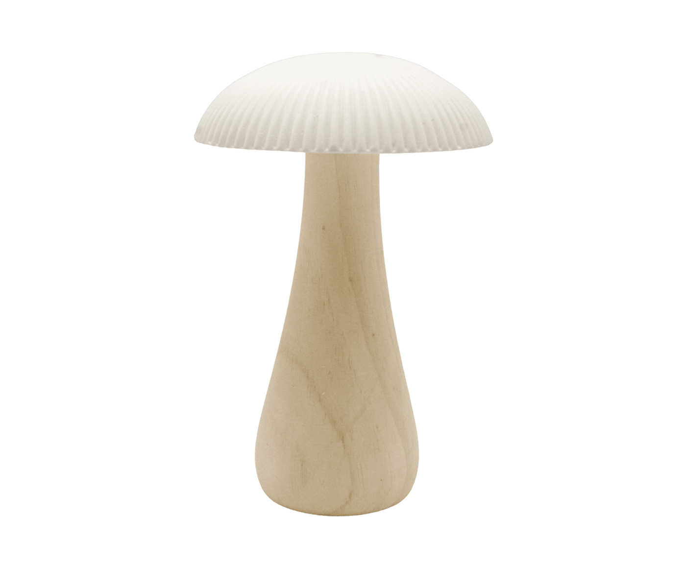Luminaria Mush Branca e Natural - 22,5 cm - image 0