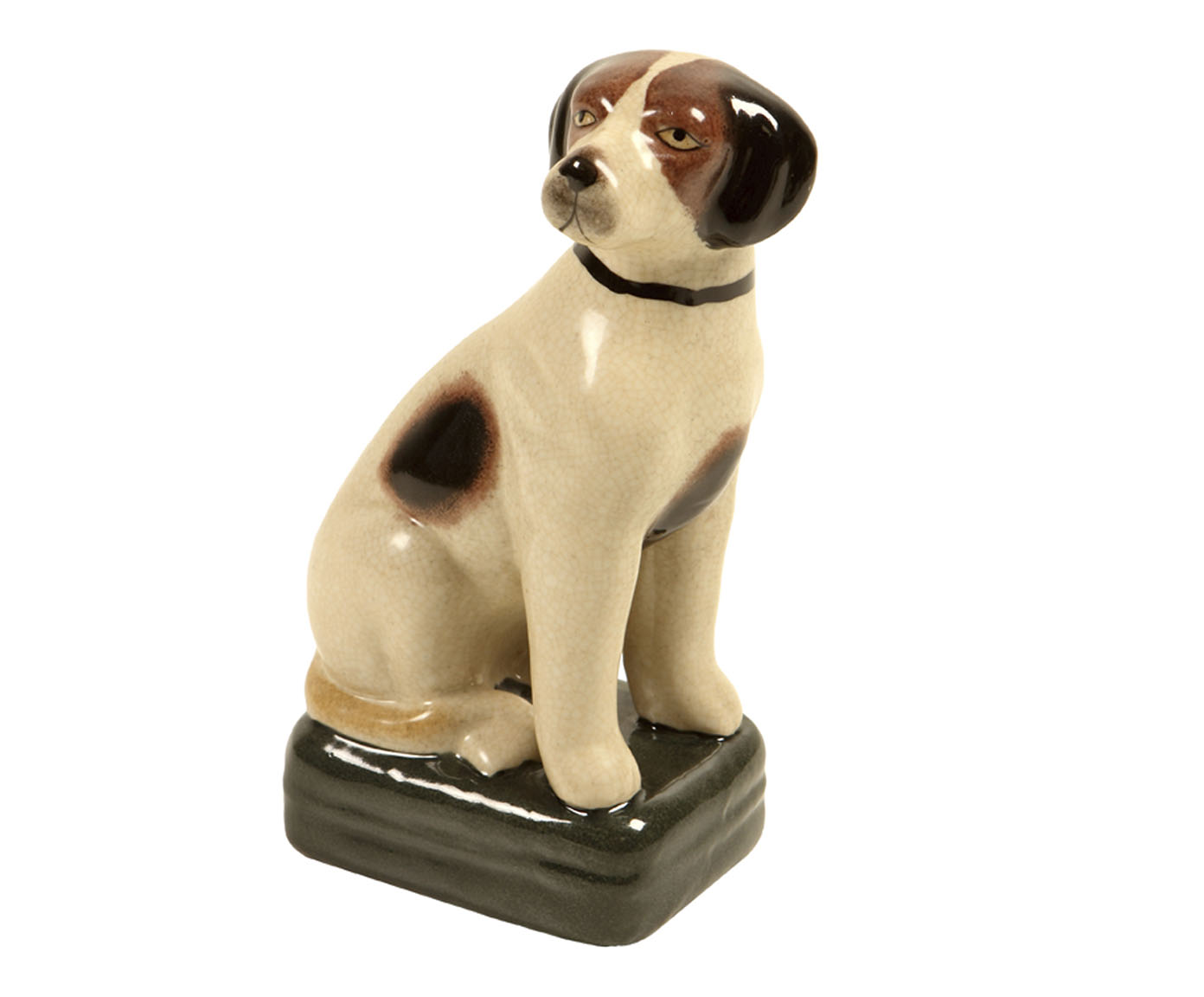 Adorno Cachorro Pintado em Porcelana Bege - image 0