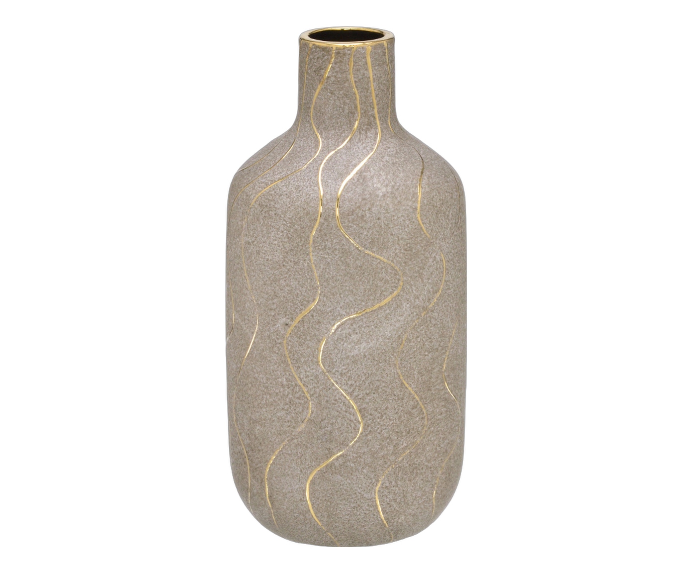 Vaso Decorativo Dorven Cinza e dourado image number 0