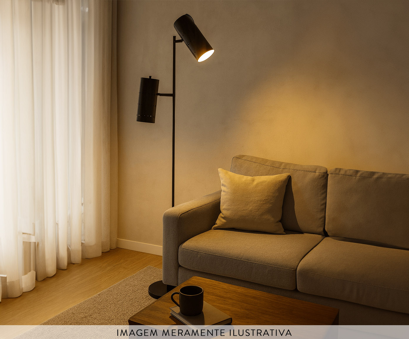 Lumin&aacute;ria de Piso Malfatti com C&uacute;pula Dupla Articulada Preta image number 2