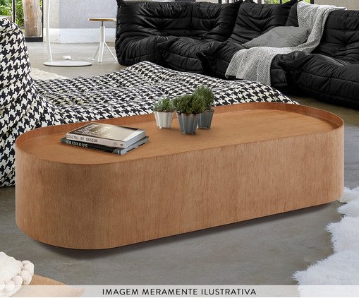Mesa de Centro Oval Laminado Debora - Castanho image number 2
