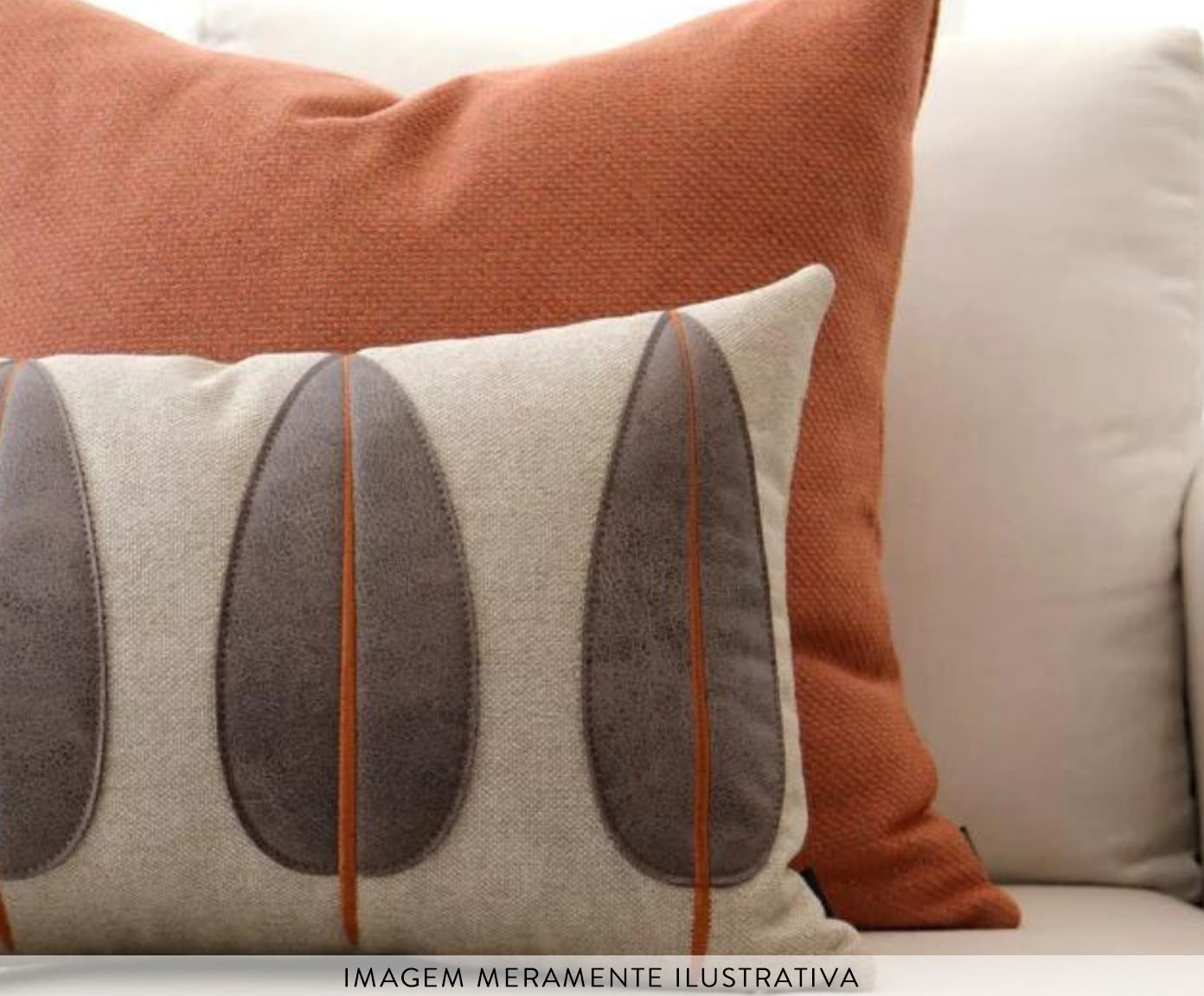 Almofada Boradada Folhas Marrom e Cobre image number 1