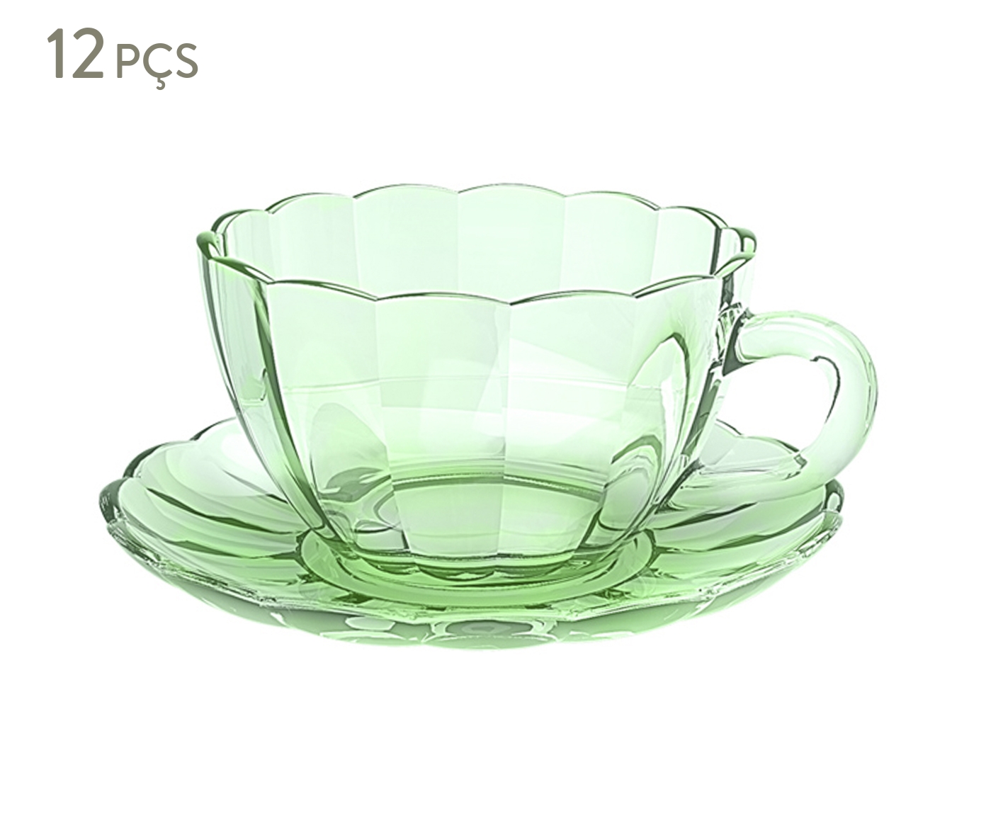Jogo de X&iacute;caras para Ch&aacute; Peach Verde - image 0