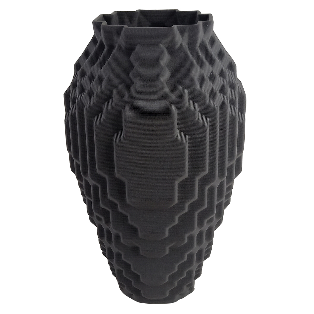 Vaso em Cer&acirc;mica Squares Maior Preto 3D image number 0