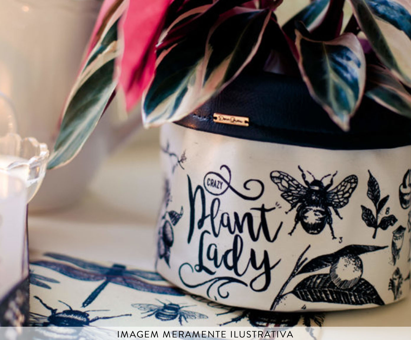 Cachepot Crazy Plant Lady Preto e Branco image number 2