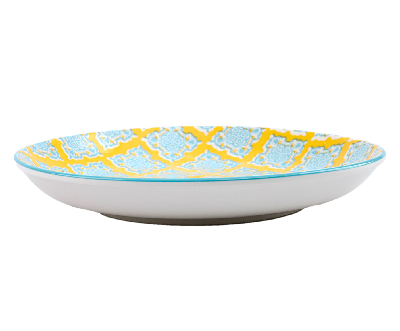 Prato para Sobremesa em Porcelana Bart - Amarelo e Azul image number 2