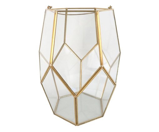 Vaso em Vidro e Metal Milly - Transparente e Dourado - image 0
