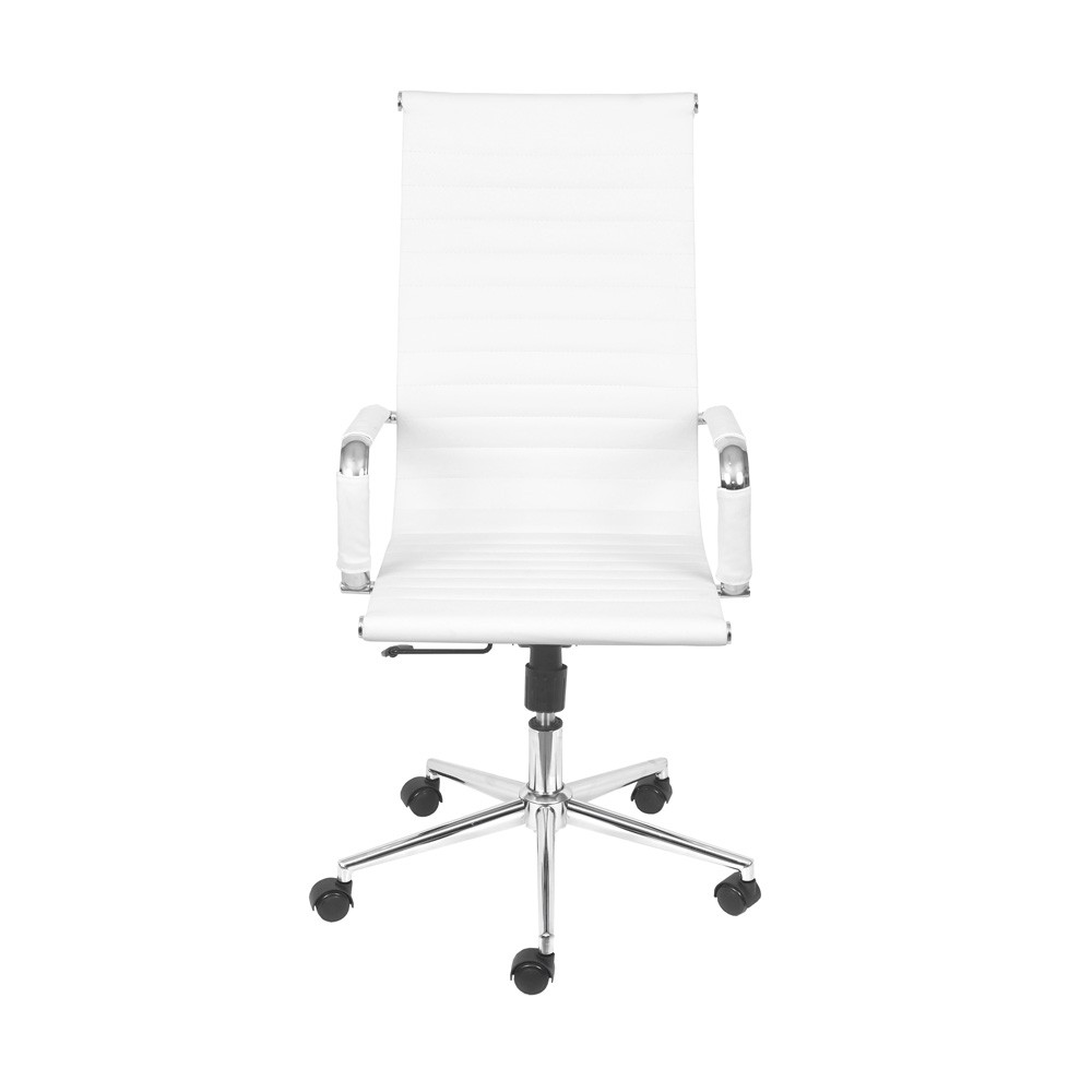 Cadeira Girat&oacute;ria com Rod&iacute;zios Alta Office Eames Esteirinha Branca - image 1