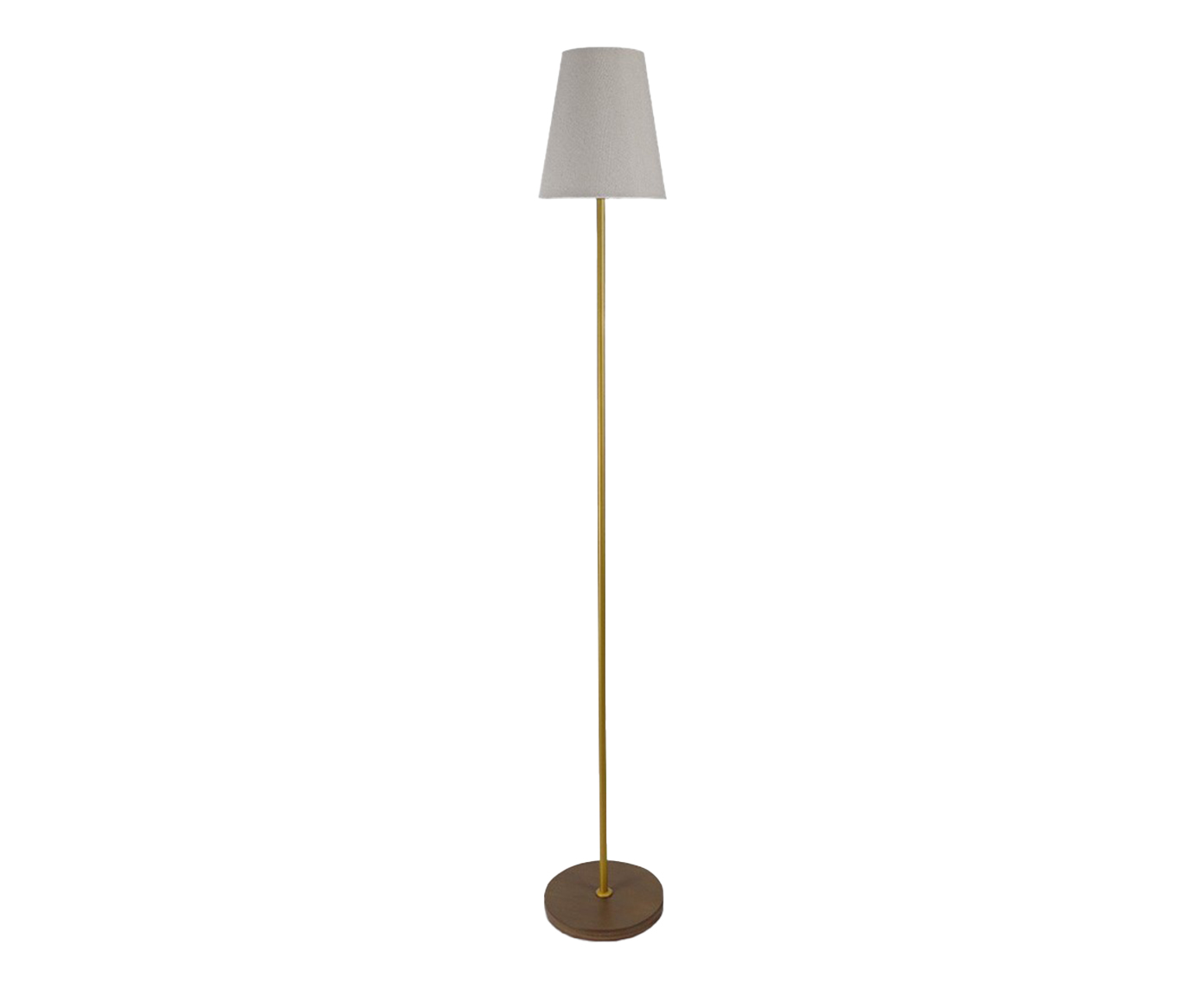 Lumin&aacute;ria Imbuia com Haste Dourada e C&uacute;pula Cone R&uacute;stico Bivolt - image 0