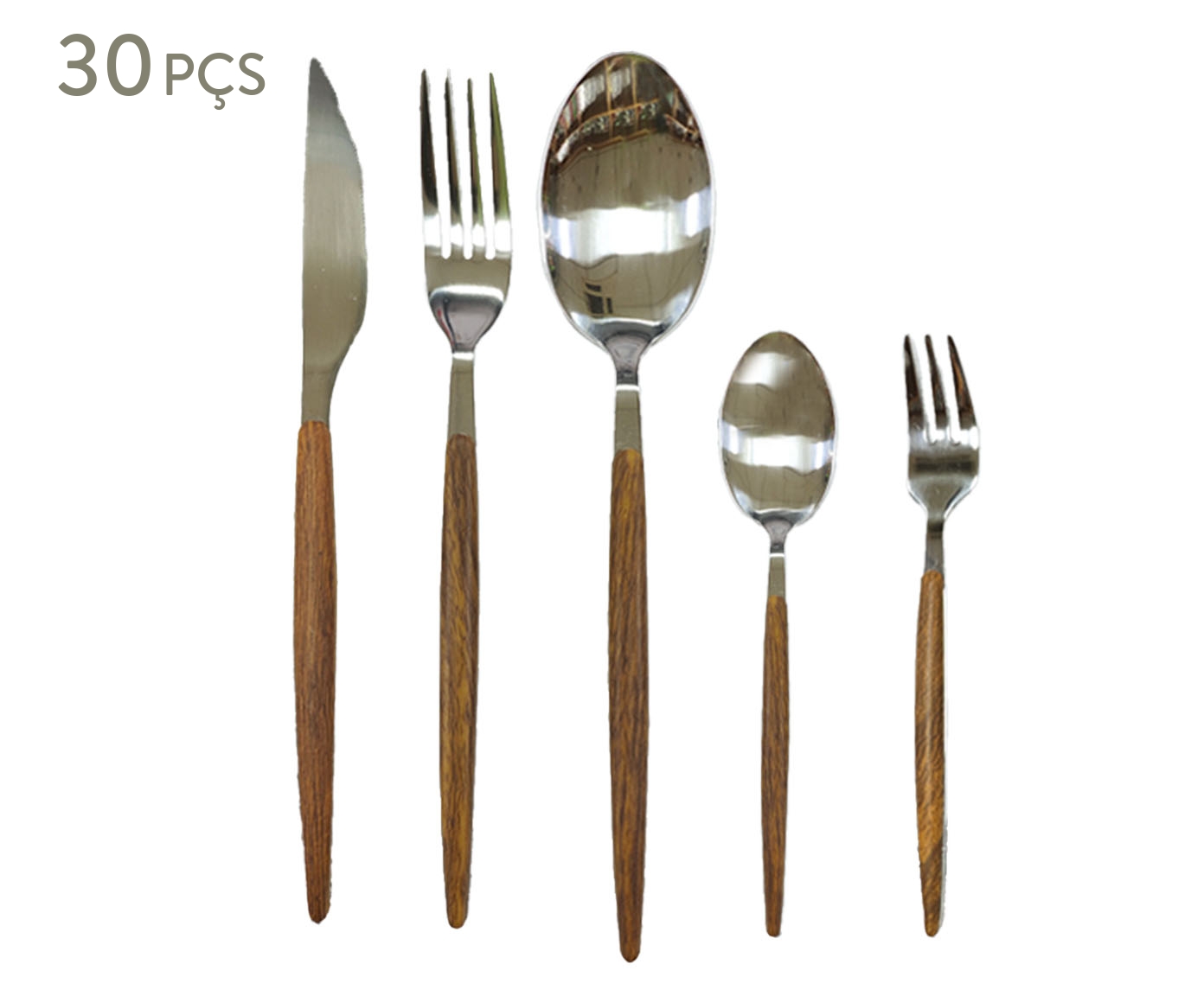 Faqueiro em Inox Wooden image number 0