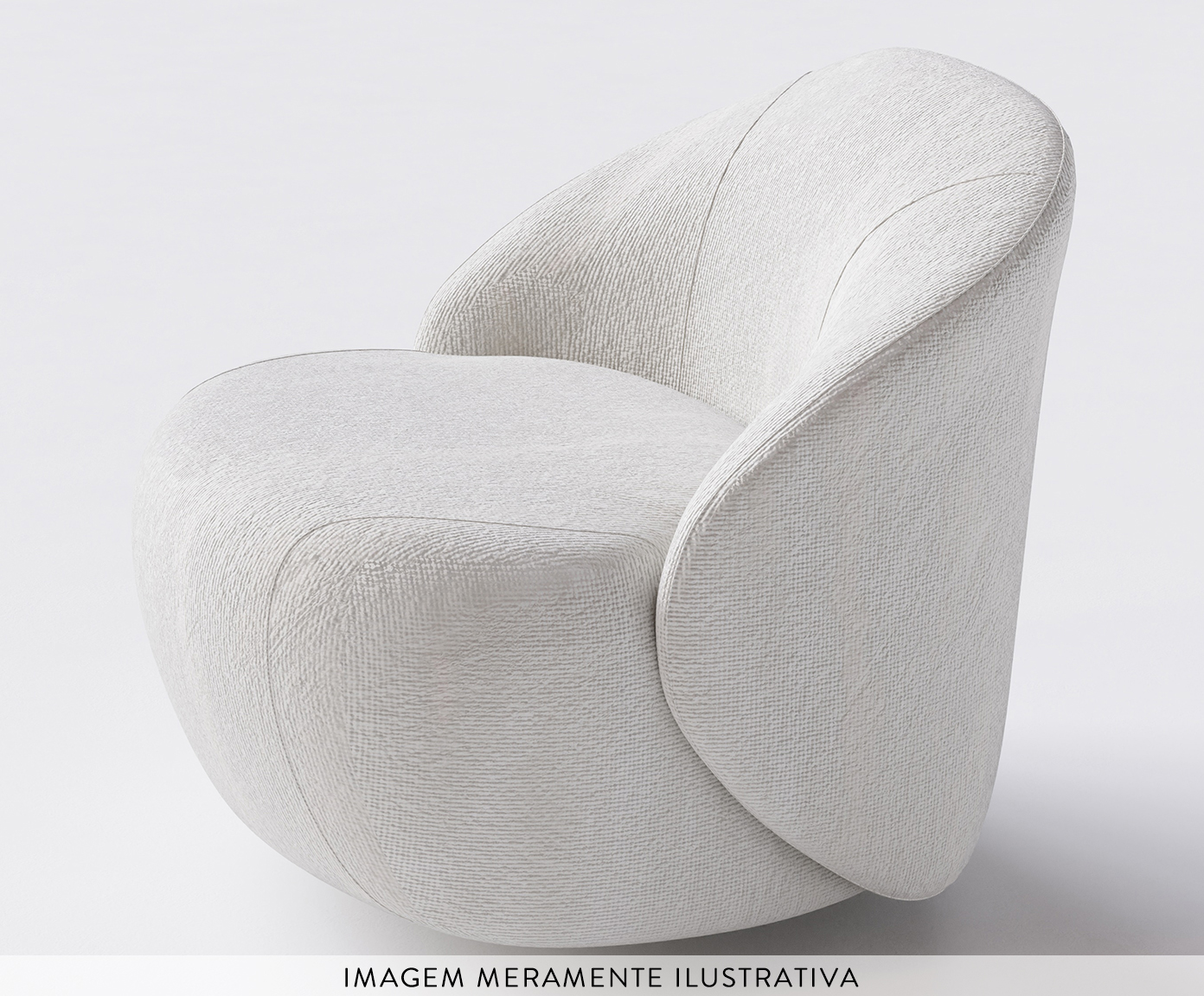 Poltrona Zoe Girat&oacute;ria em Boucle Branca image number 3