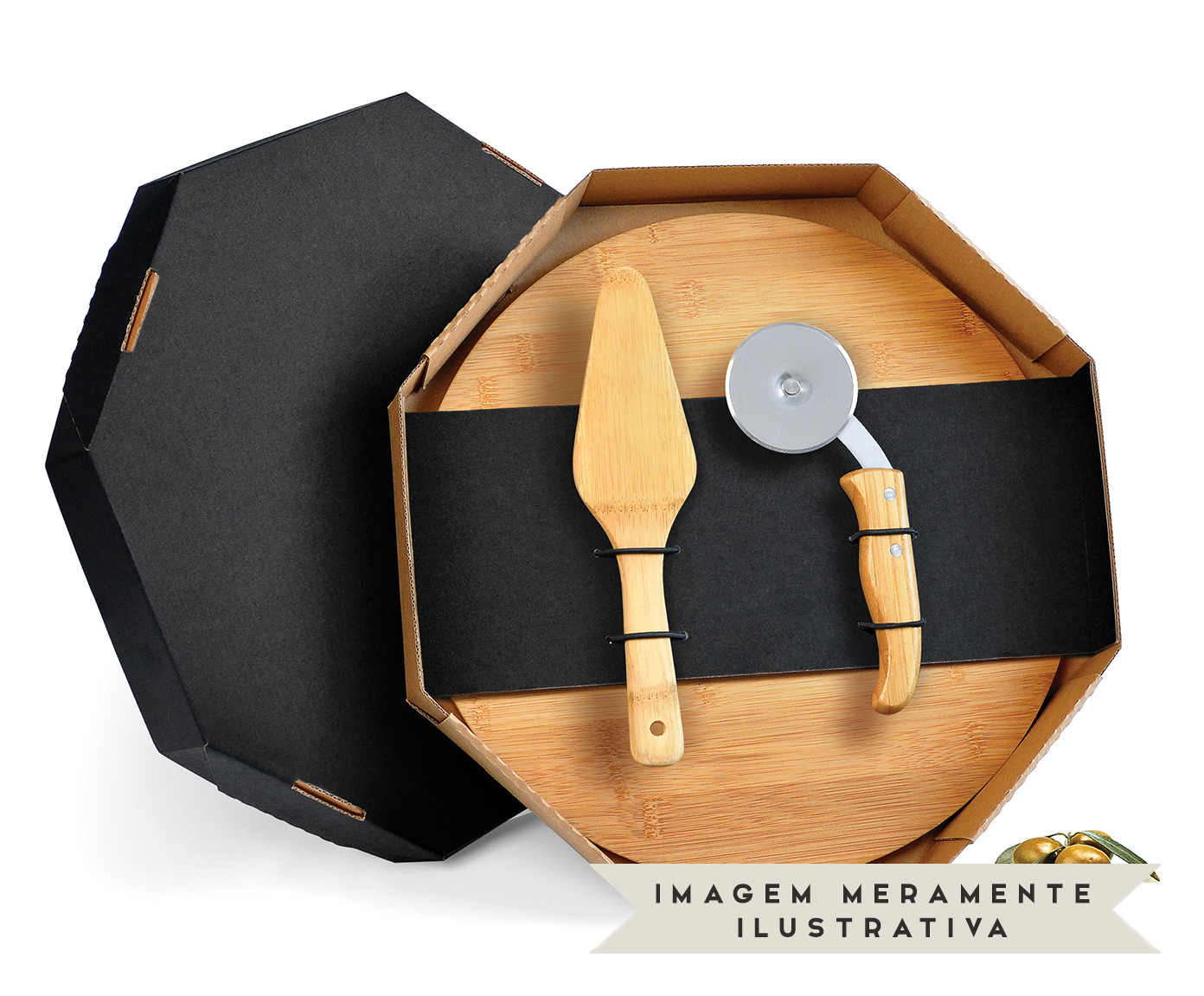 Jogo para Servir Pizza em Bambu Yumi - image 1