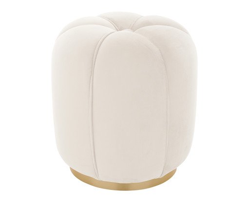 Puff Luna com Base Dourada em Boucle Natural image number 2